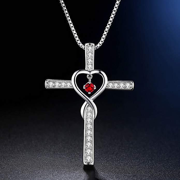 Gemstone Cross Necklace